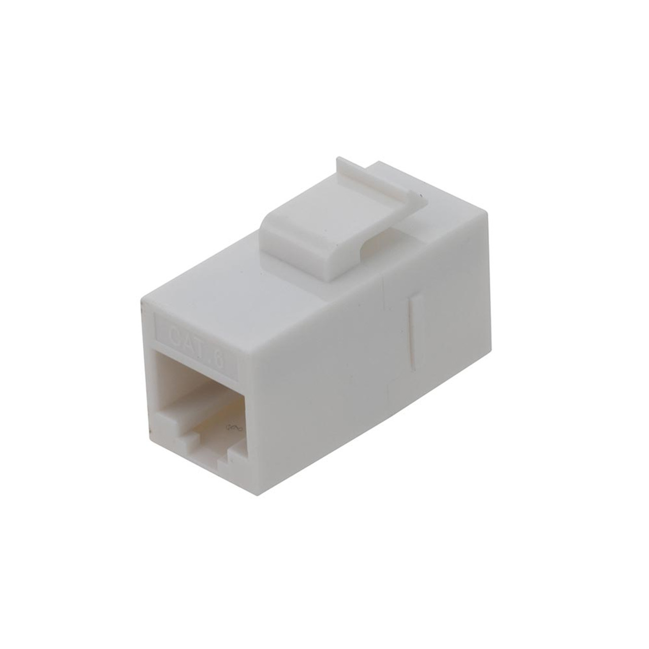 CAT6 UTP Inline Keystone Coupler, RJ45 Female to RJ45 Female, Snap-In, 15 pack, White