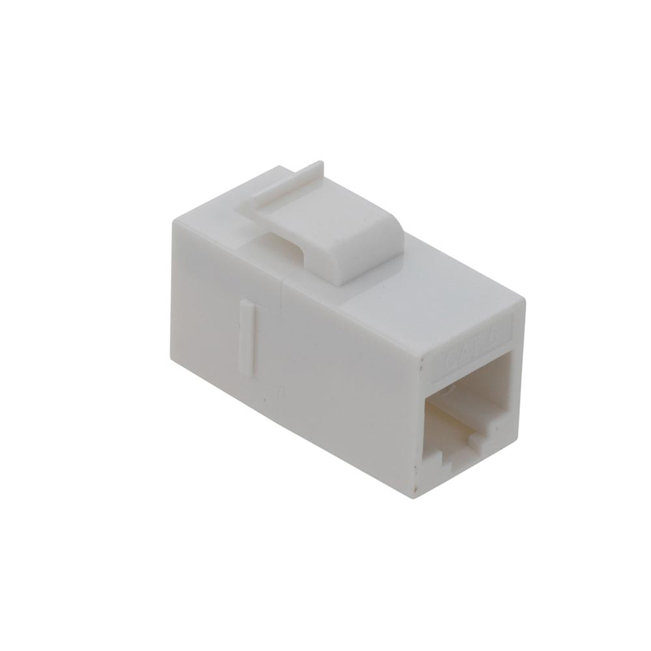 CAT6 UTP Inline Keystone Coupler, RJ45 Female to RJ45 Female, Snap-In, 15 pack, White