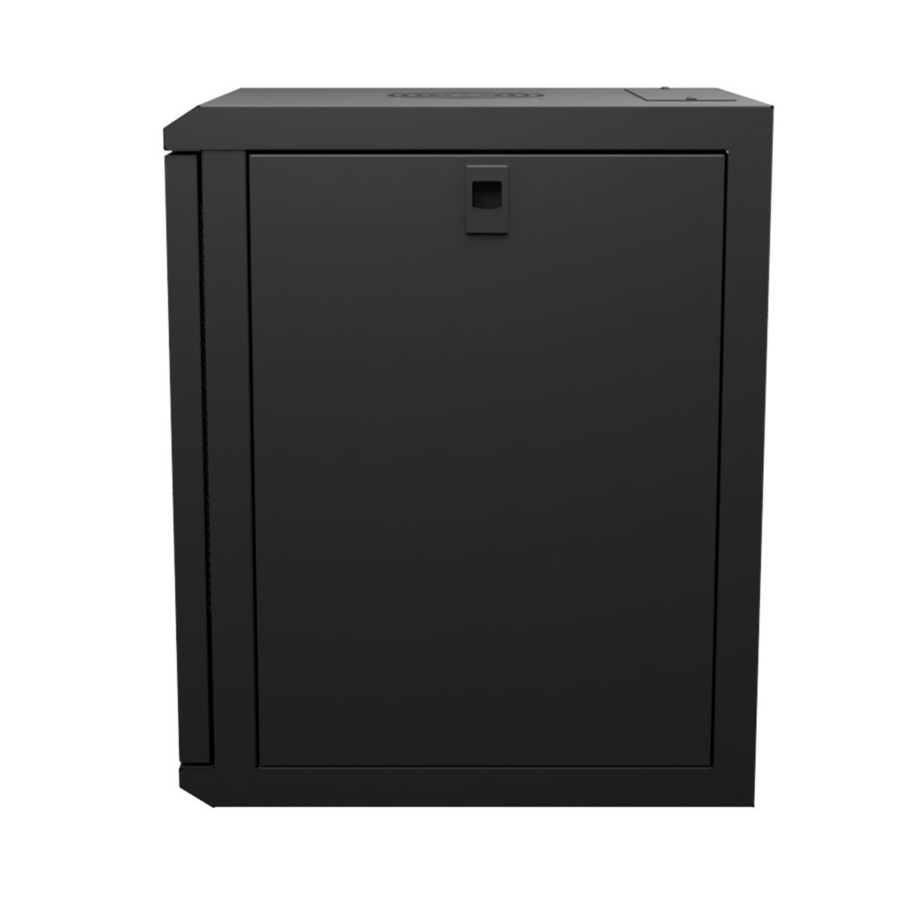 9U  10 Inch Network Server Cabinet, 15.75 inch Deep, Perforated Door, Black, Wall Mountable, 2 x Shelves, 1 x Blank Panel