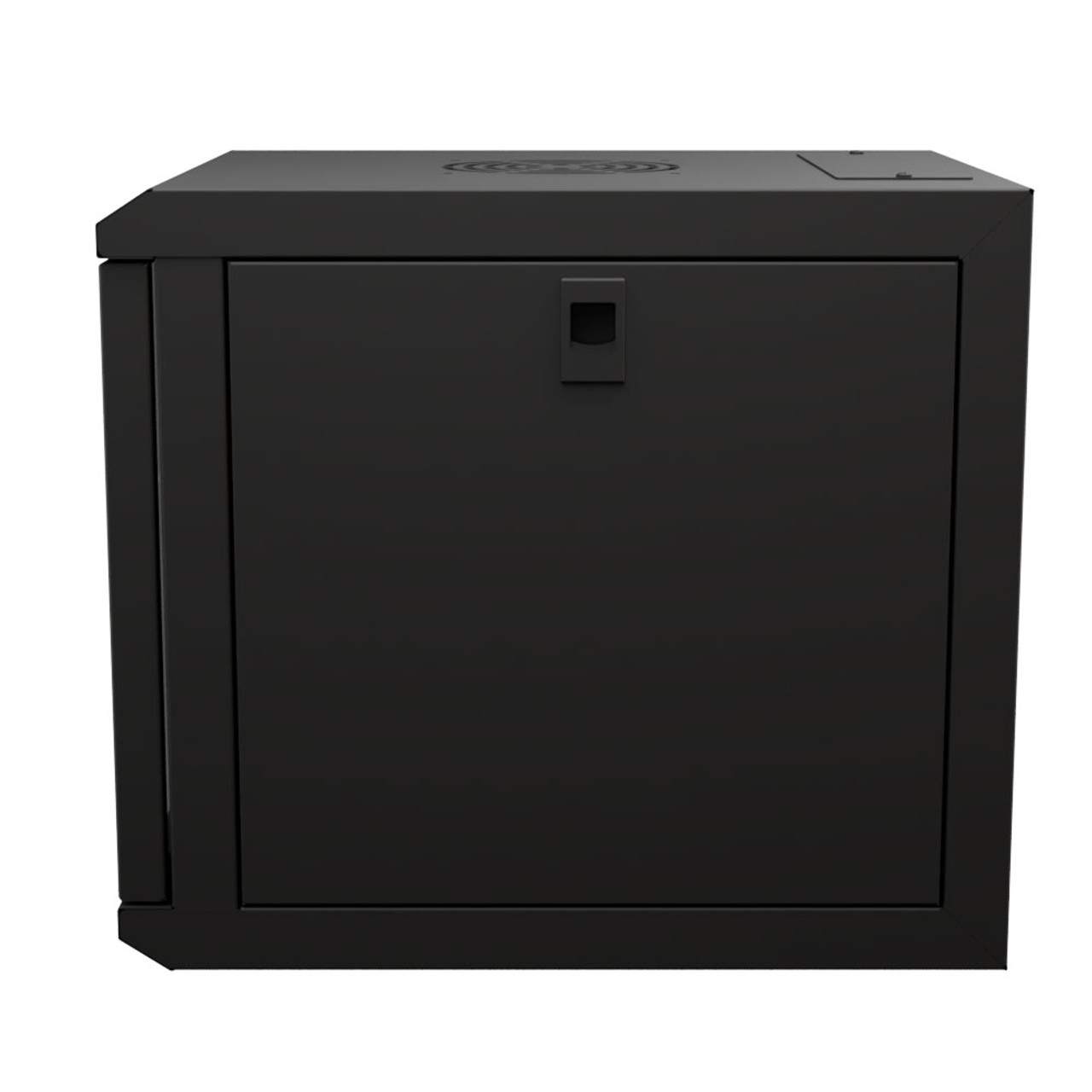 6U  10 Inch Network Server Cabinet, 15.75 inch Deep, Glass Door, Black, Wall Mountable, 2 x Shelves, 1 x Blank Panel