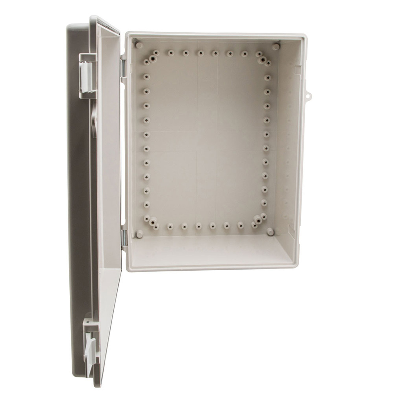 NavePoint 14x10x06 ABS Plastic Weatherproof Outdoor IP24 NEMA 3R Enclosure,  120 VAC, Mounting Plate, Mechanical Thermostat Fan, Gray