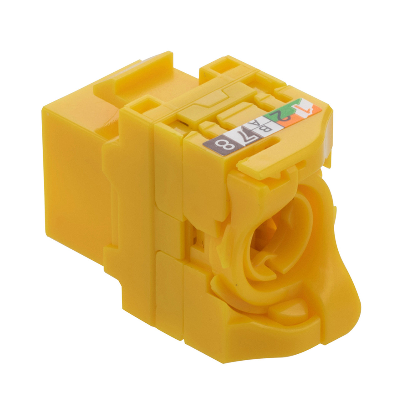 CAT6A Unshielded Toolless Keystone Jack, 10 pack, Yellow