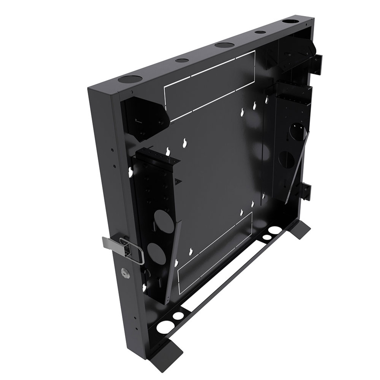 2U Vertical Wall Mount Enclosure, 12.7 inch (325mm) to 15.7 inch (400mm)  depth, Cold-rolled Steel, Black