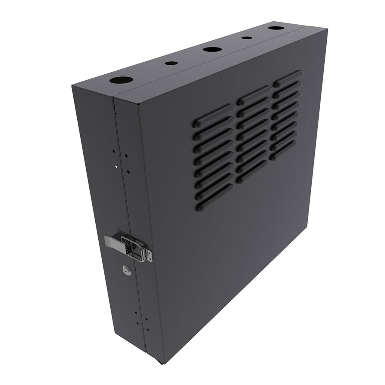 3U Vertical Wall Mount Enclosure, 12.7 inch (325mm) to 15.7 inch (400mm) depth, Cold-rolled Steel, Black