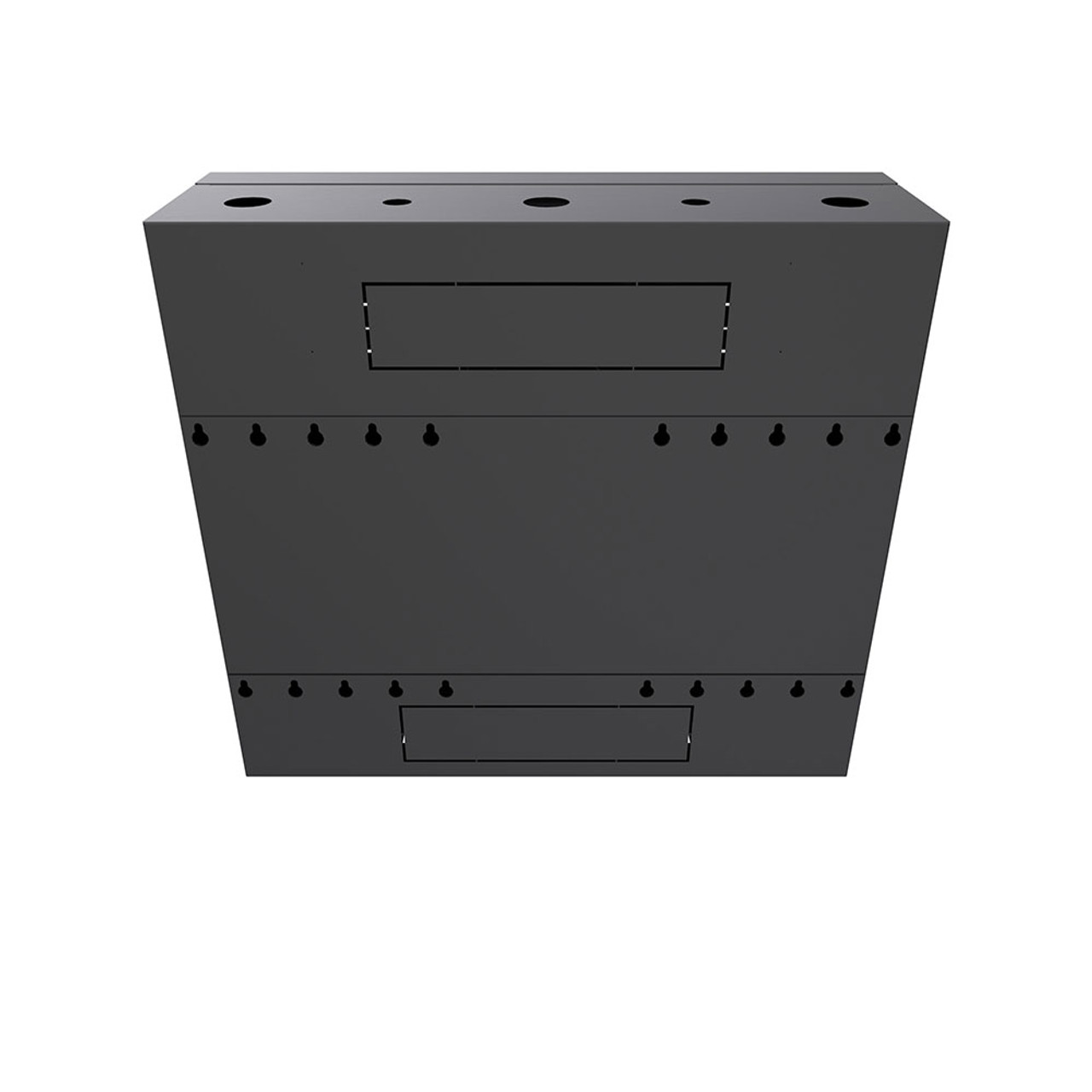 4U Vertical Wall Mount Enclosure, 12.7 inch (325mm) to 15.7 inch (400mm) depth, Cold-rolled Steel, Black