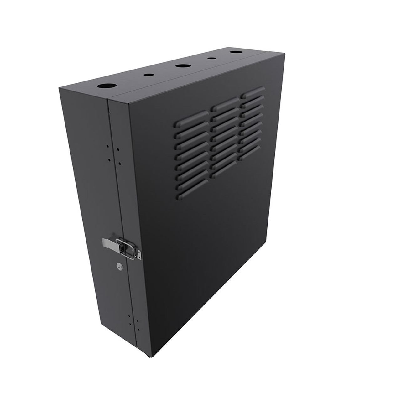 4U Vertical Wall Mount Enclosure, 16.7 inch (425mm) to 19.6 inch (500mm) depth, Cold-rolled Steel, Black