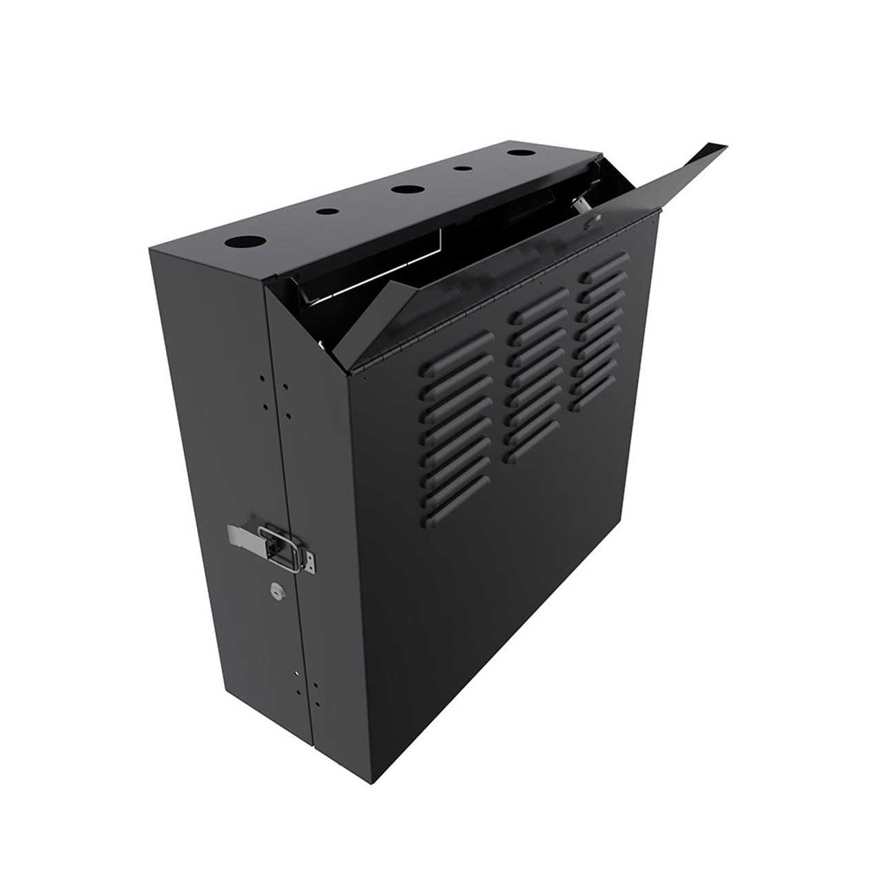 5U Vertical Wall Mount Enclosure, 12.7 inch (325mm) to 15.7 inch (400mm) depth, Cold-rolled Steel, Black
