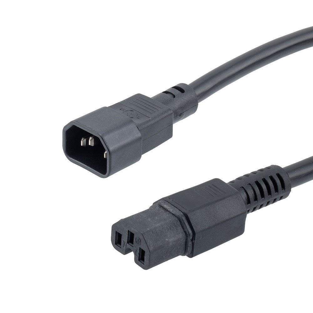 NavePoint High Temp Power Cord, C14 to IEC C15, 15 A, 3 ft