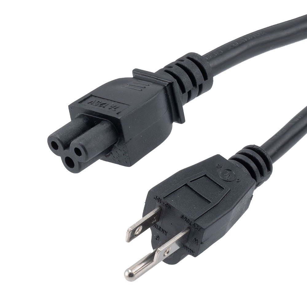 NavePoint Laptop Power Cord- NEMA 5-15P to C5-10 Amp,15 FT