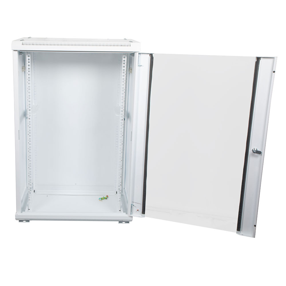 NavePoint 19-inch Wide Networking Cabinet, 18U, 17 Inches Deep, White