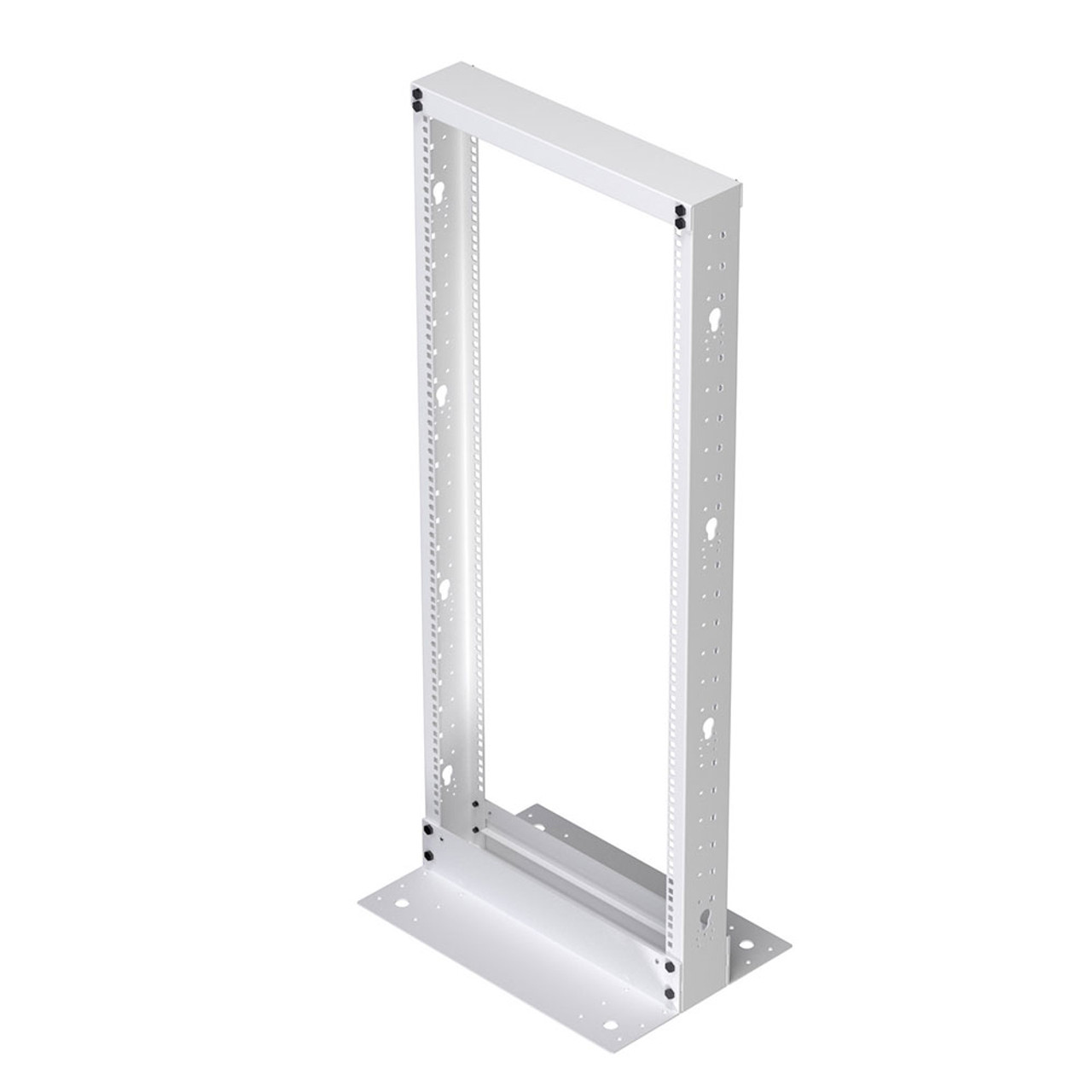 25U 2-Post Open Frame Rack, White