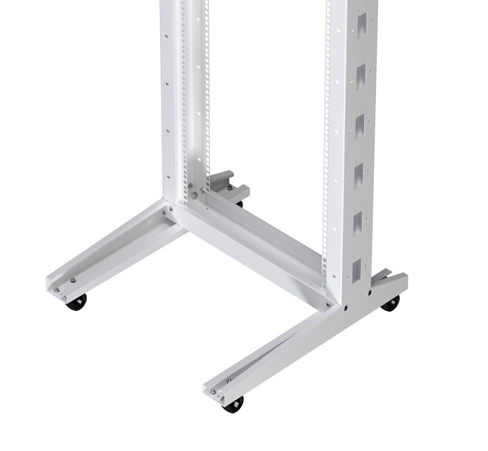 42U 2-Post Open Frame Rack, White