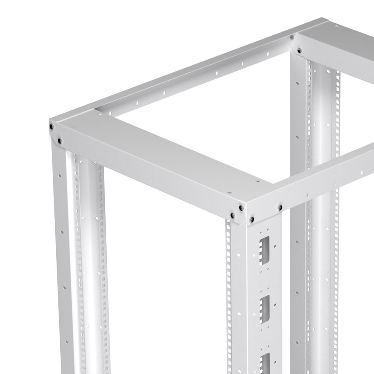 42U Adjustable Depth 4-Post Open Frame, White