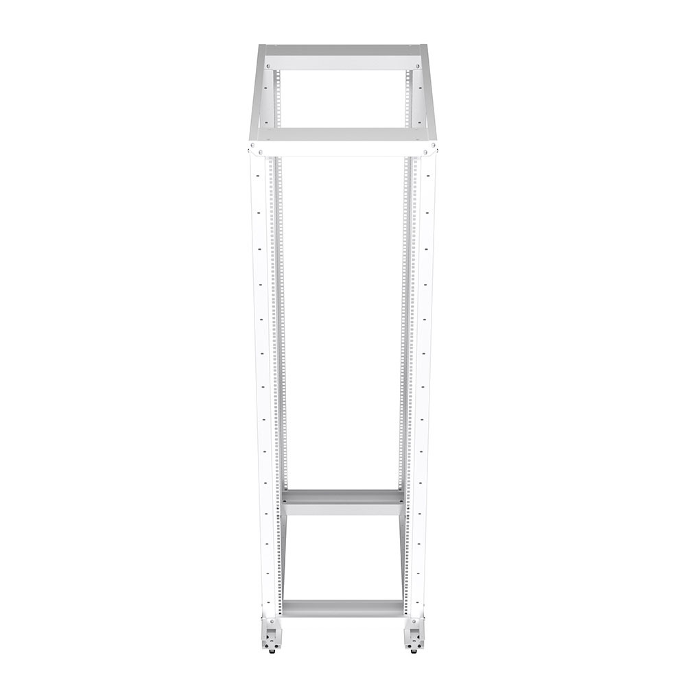42U Cold Rolled Steel 4-Post Open Frame, White