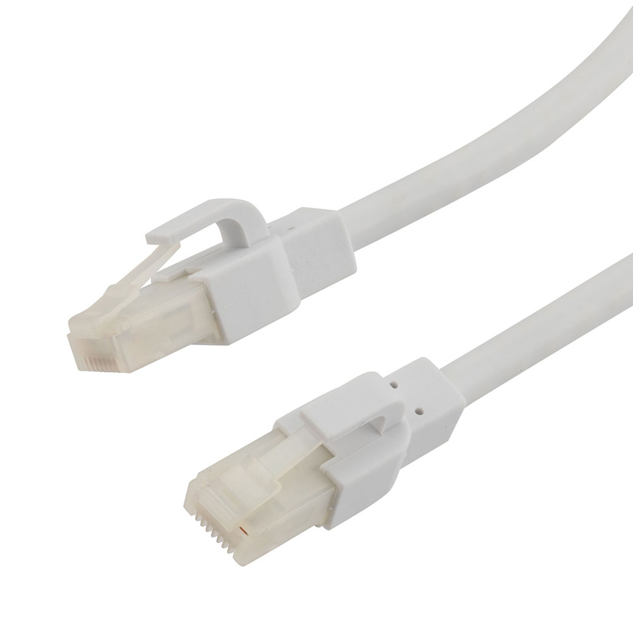 Category 6a 10 Gbps Ethernet Antibacterial Antimicrobial Cable Assembly, RJ45 Male/Plug, U/UTP, 24 AWG, PVC Antibacterial, White, 1 FT