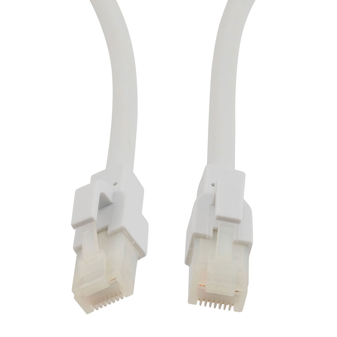 Category 6a 10 Gbps Ethernet Antibacterial Antimicrobial Cable Assembly, RJ45 Male/Plug, U/UTP, 24 AWG, PVC Antibacterial, White, 1 FT