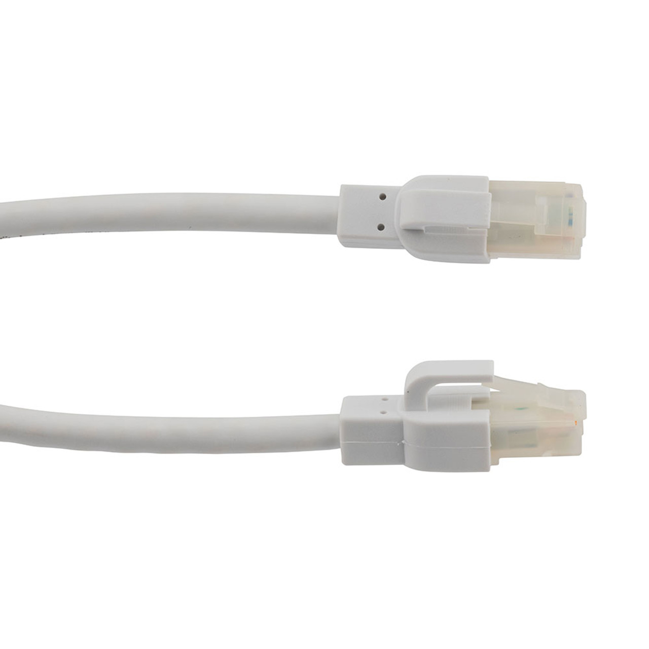Category 6a 10 Gbps Ethernet Antibacterial Antimicrobial Cable Assembly, RJ45 Male/Plug, U/UTP, 24 AWG, PVC Antibacterial, White, 3 FT
