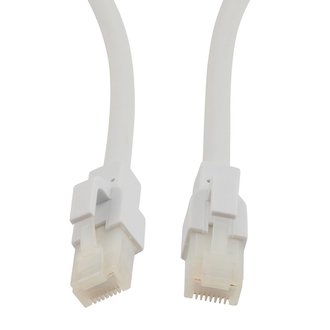 Category 6a 10 Gbps Ethernet Antibacterial Antimicrobial Cable Assembly, RJ45 Male/Plug, U/UTP, 24 AWG, PVC Antibacterial, White, 5 FT