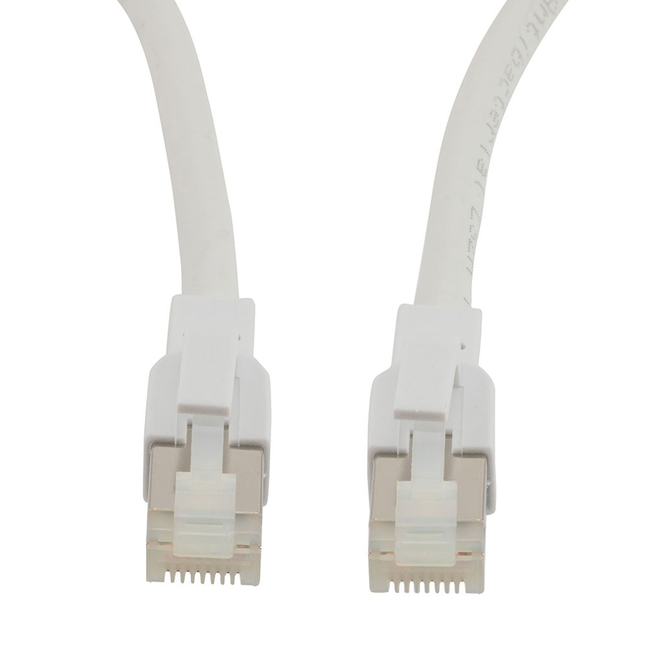 Category 6a 10 Gbps Ethernet Antibacterial Antimicrobial Cable Assembly, RJ45 Male/Plug, S/FTP, CM LSZH, 26 AWG, ANTIBACTERIAL LSZH, White, 1 FT
