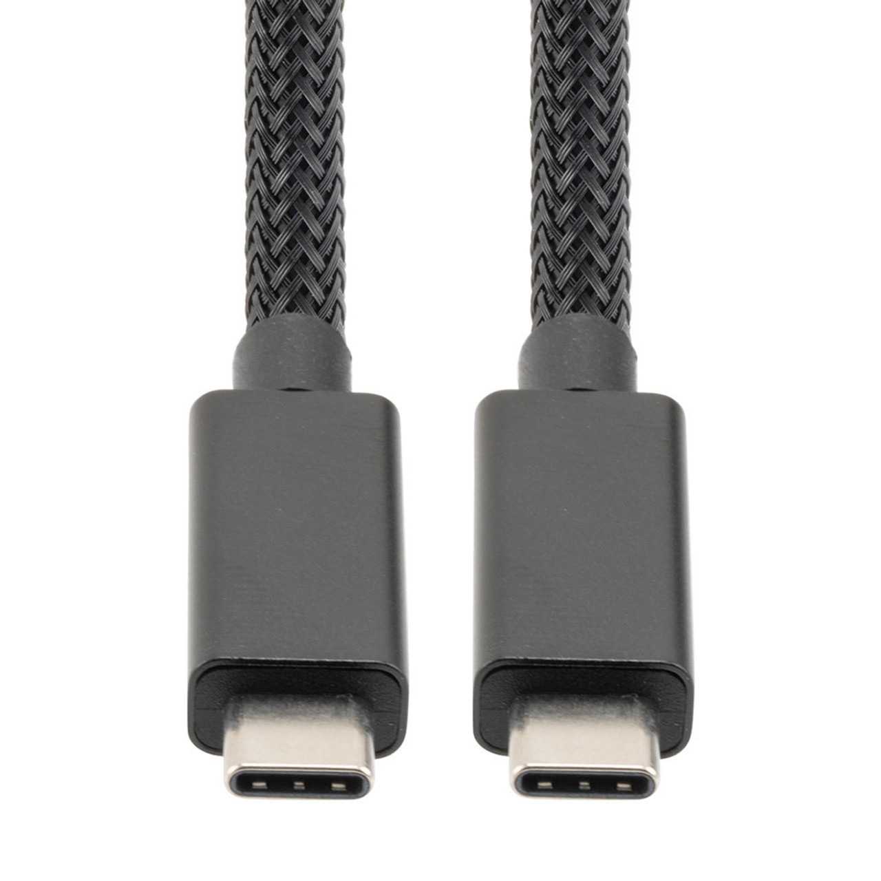 NavePoint USB C 3.1 Male to USB C 3.1 Male Cable, Aluminum Shell, Supports 20 Volts/5 Amps, 10 Gbps, Black Nylon Braid, 1M Length