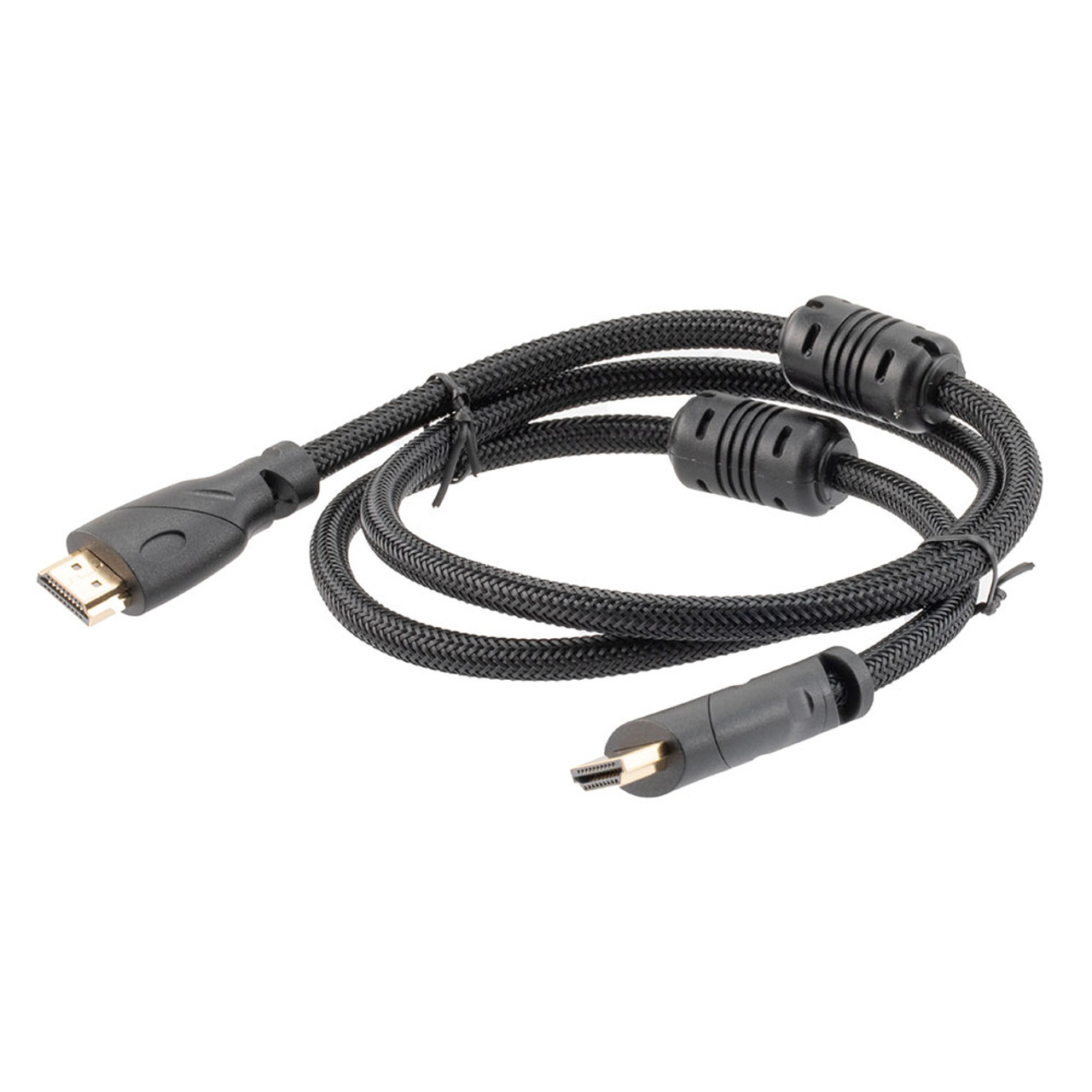 NavePoint HDMI 2.0 Ferrites Braided Cable, Poly, Black, PVC shell, Supports 4K @ 60Hz, 3M