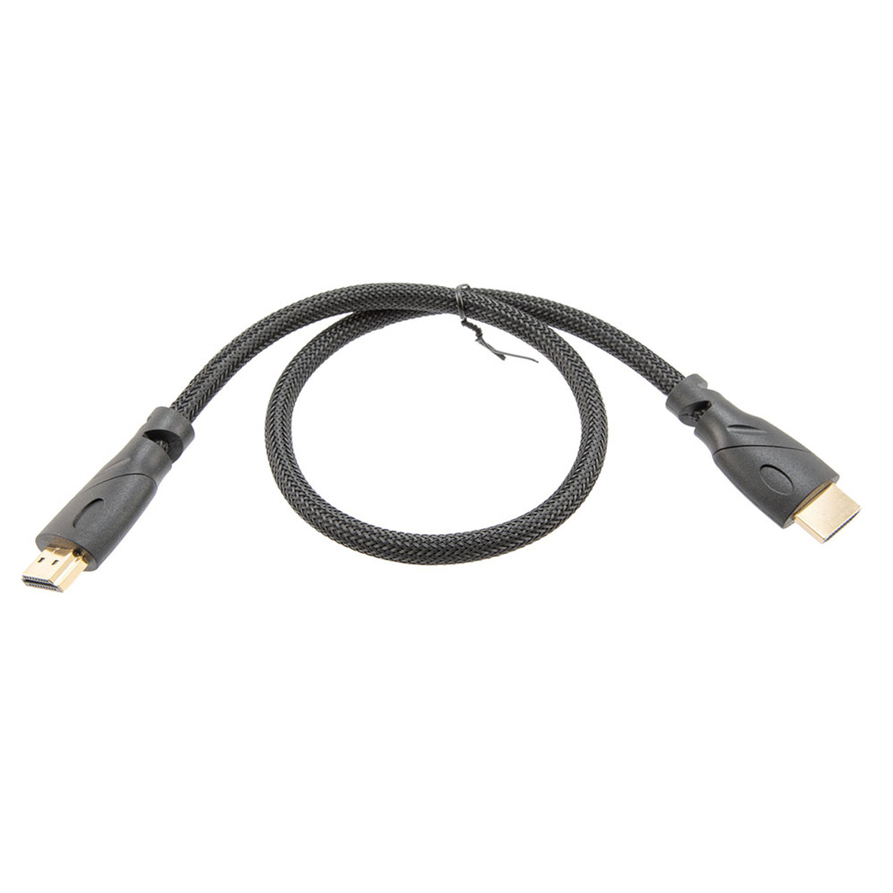NavePoint HDMI 2.0 Male to Male Braided Cable, PVC with Nylon, Black, PVC shell, Supports 4K @ 60Hz, 0.5M