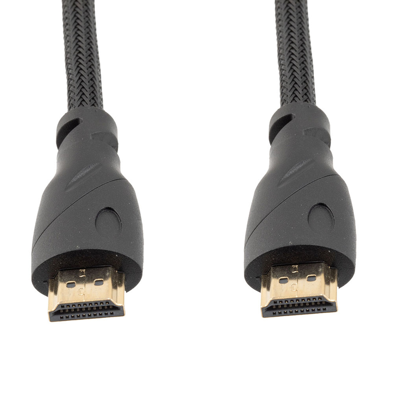 NavePoint HDMI 2.0 Male to Male Braided Cable, PVC with Nylon, Black, PVC shell, Supports 4K @ 60Hz, 0.5M