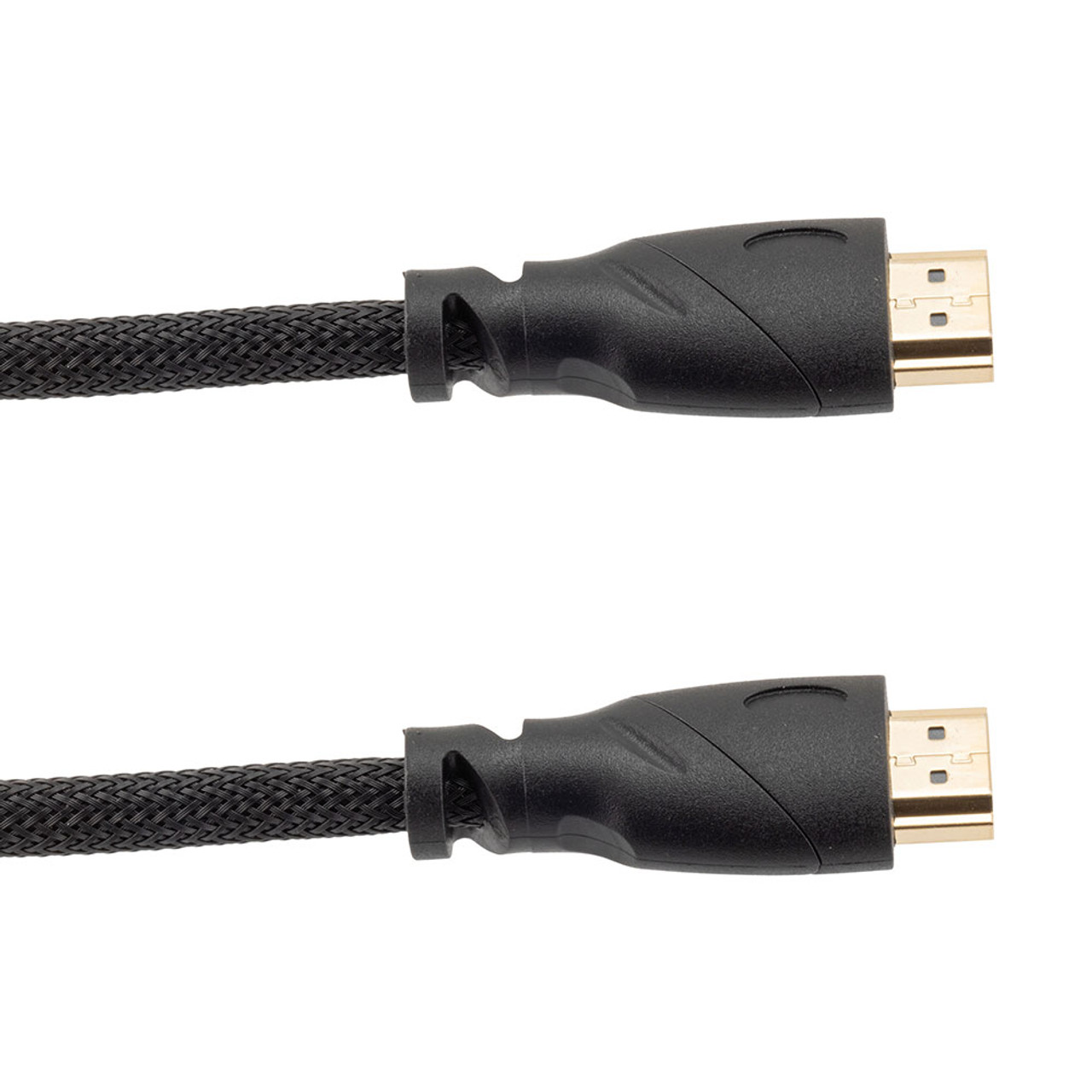 NavePoint HDMI 2.0 Male to Male Braided Cable, PVC with Nylon, Black, PVC shell, Supports 4K @ 60Hz, 1M 