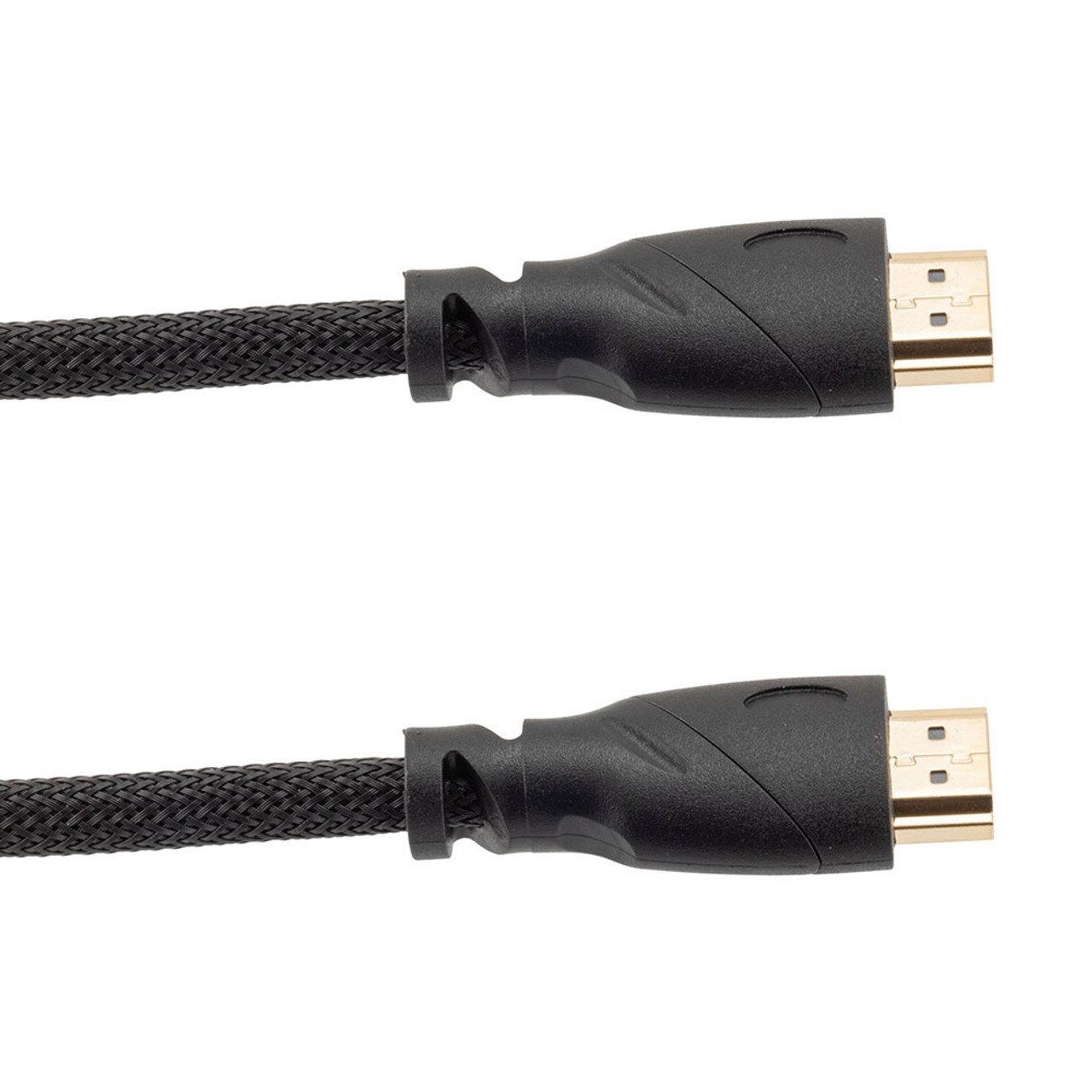NavePoint HDMI 2.0 Male to Male Braided Cable, PVC with Nylon, Black, PVC shell, Supports 4K @ 60Hz, 2M 
