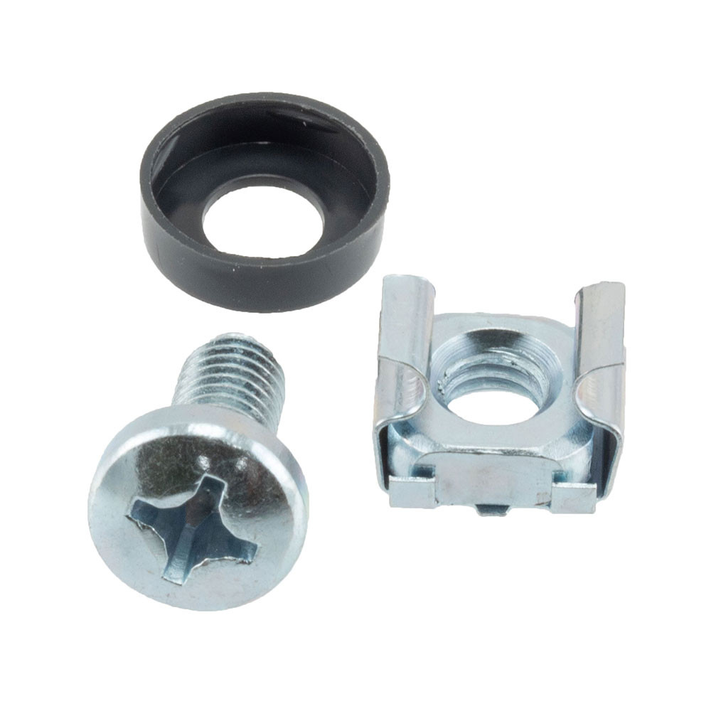 25 pack M6 cage nut set (25ea, M6 screws, M6 cage nuts, M6 washers)