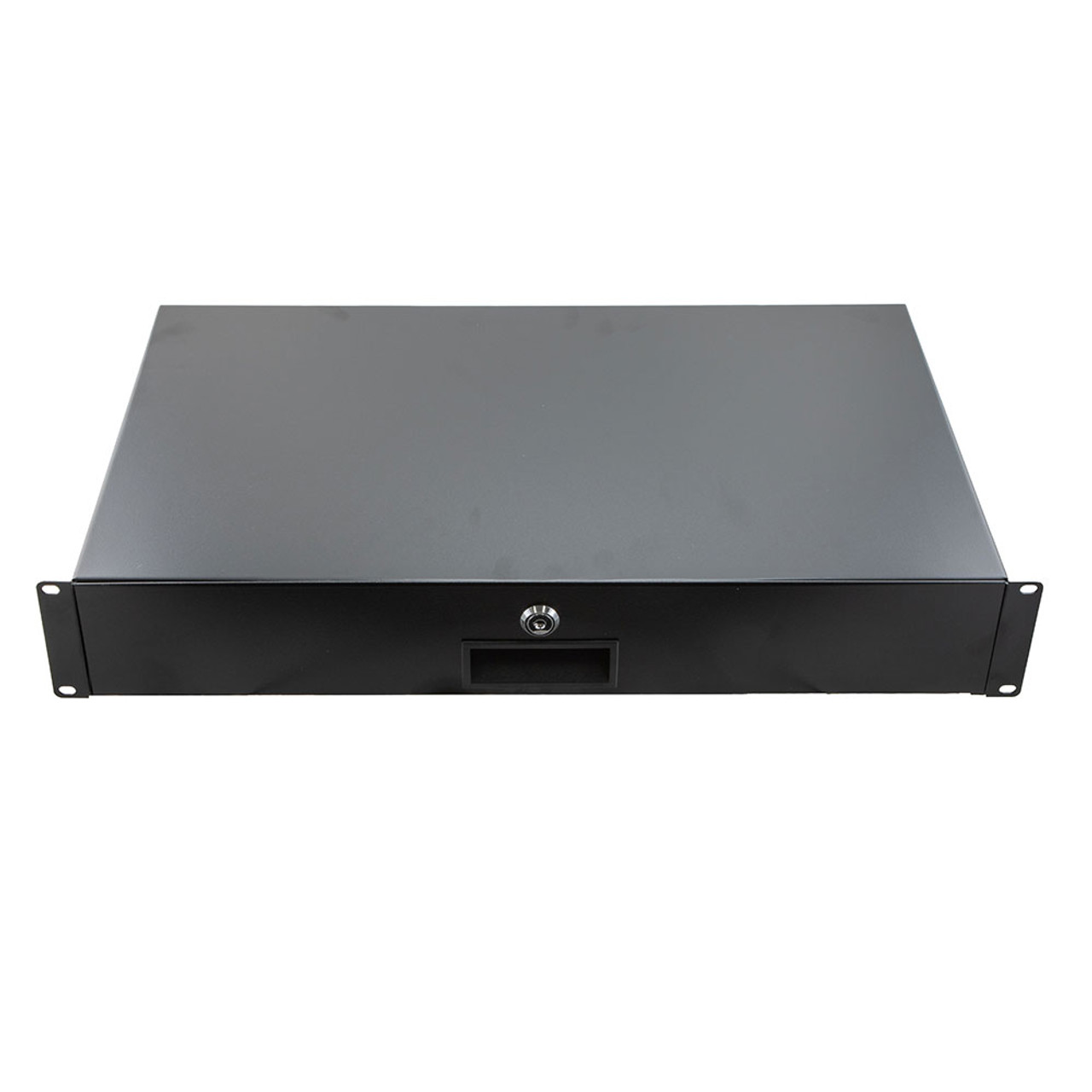 23" Rack Mount Drawer 2U, Black Finish 