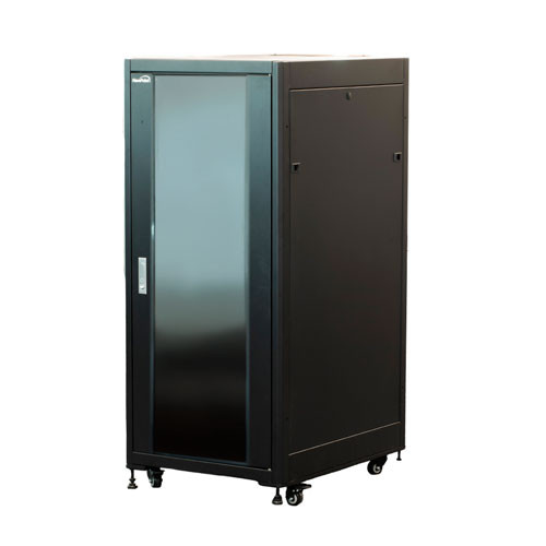 27U Network Cabinet, Quick Assembly, 23 in. Depth, BlackÂ