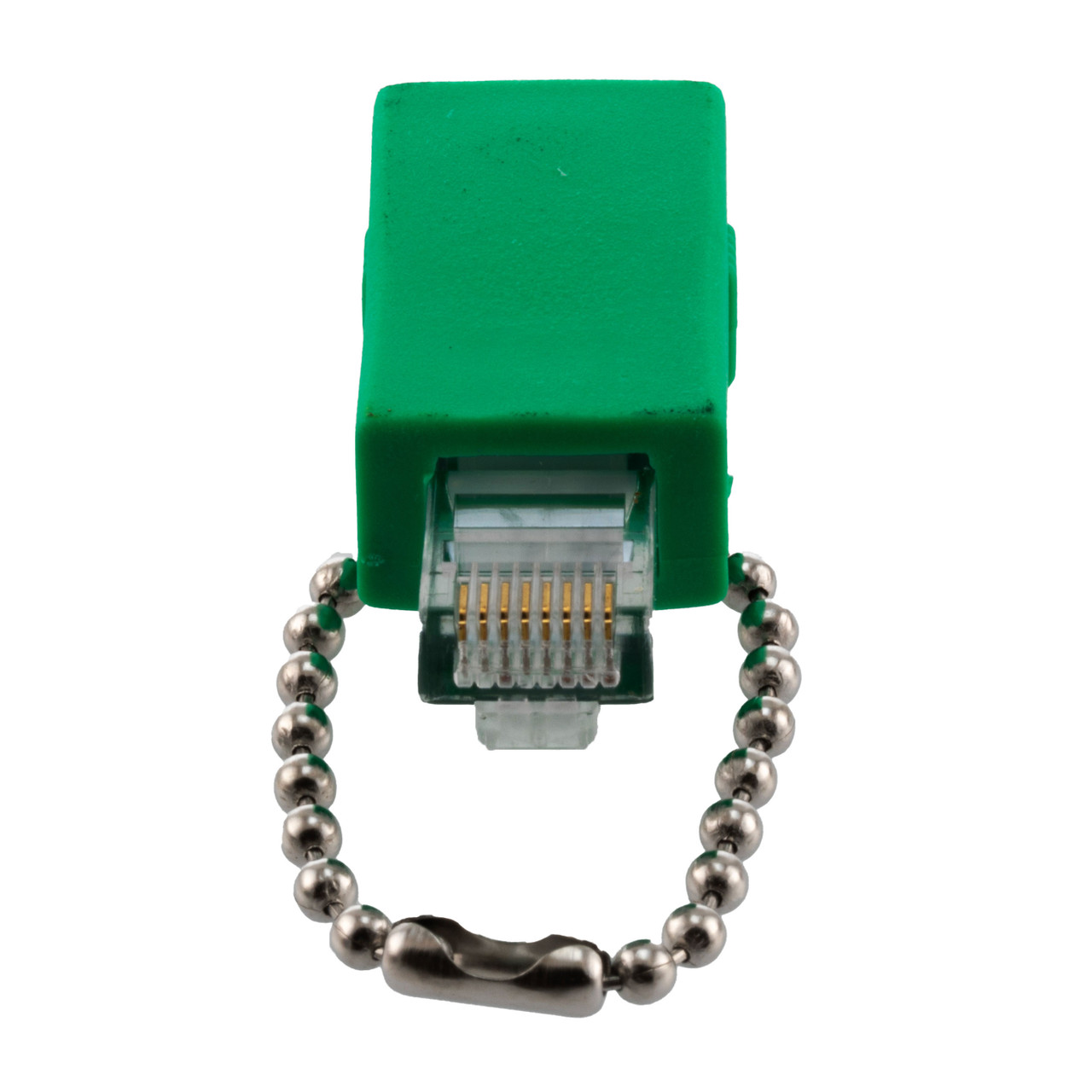 CAT5e Ethernet Crossover Adapter RJ48C Jack To RJ45 Male, Green