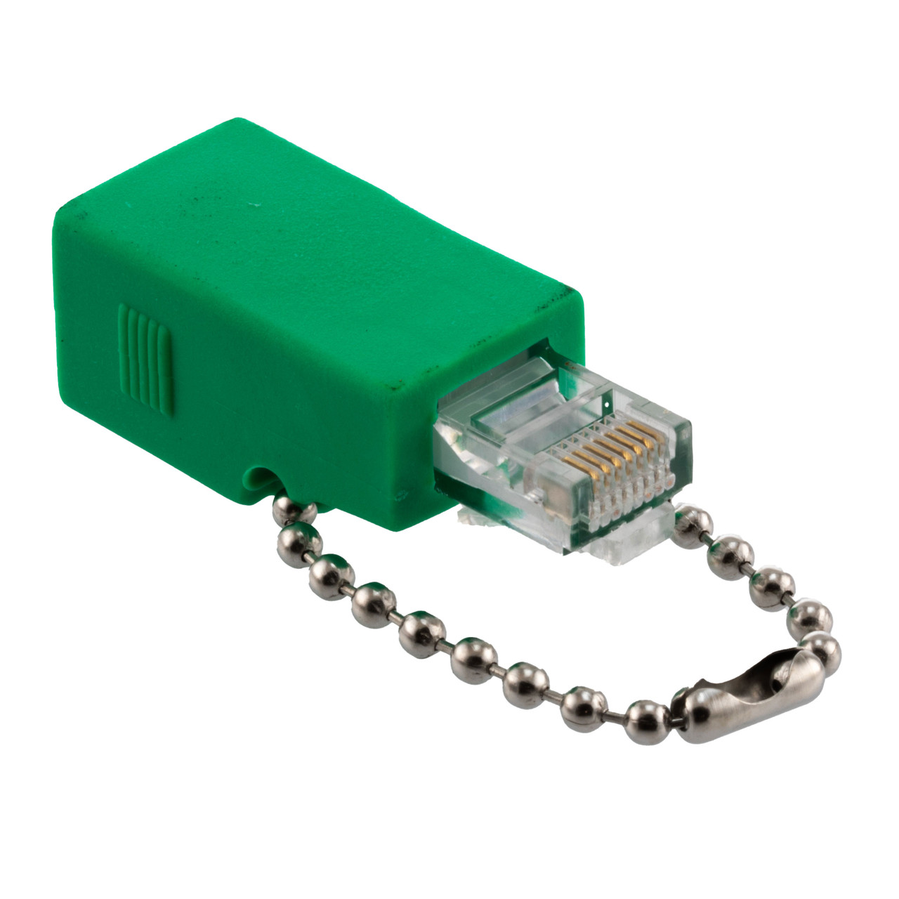 CAT5e Ethernet Crossover Adapter RJ48C Jack To RJ45 Male, Green