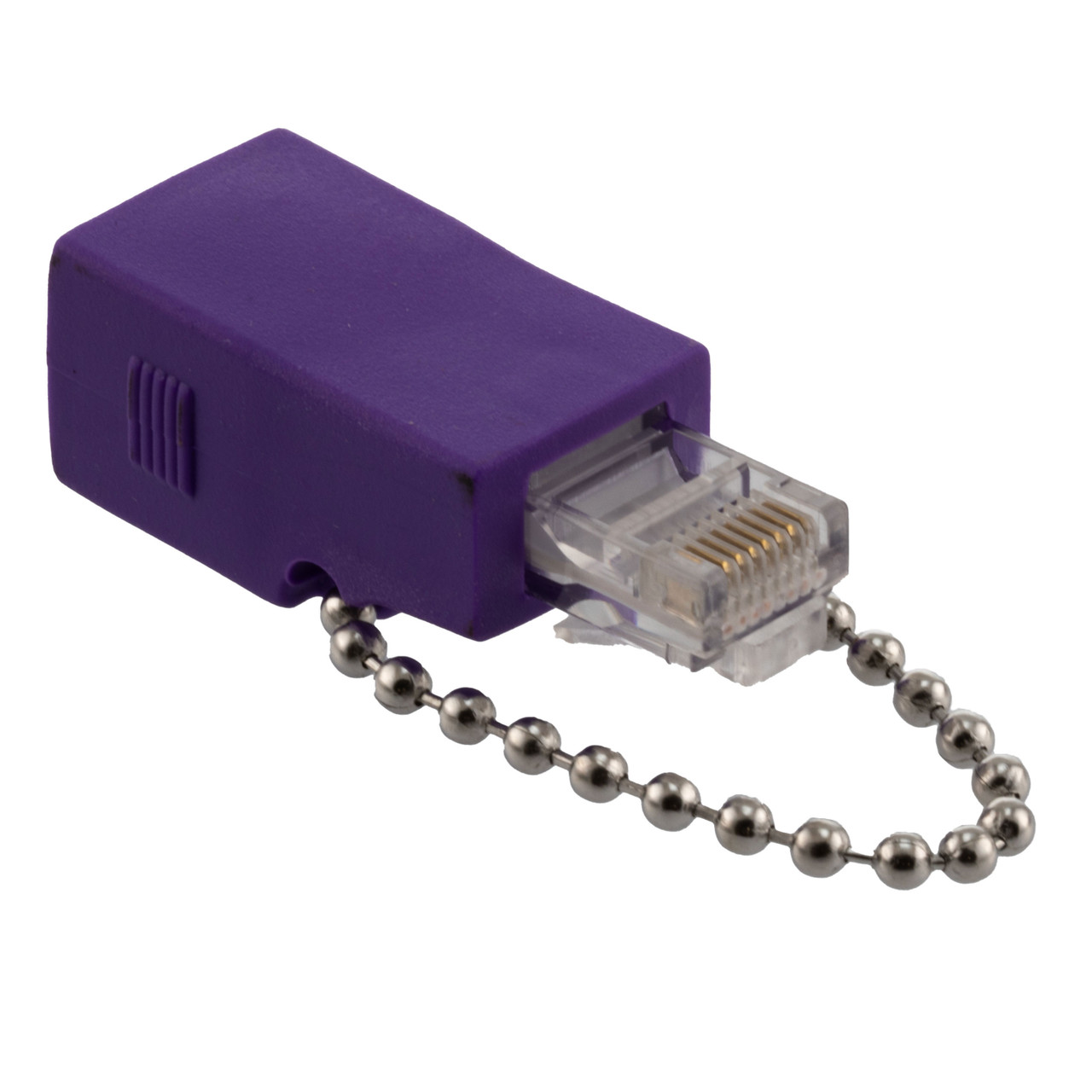 CAT6 Gigabit Loopback Adapter RJ48C Jack & RJ45 Male, Purple