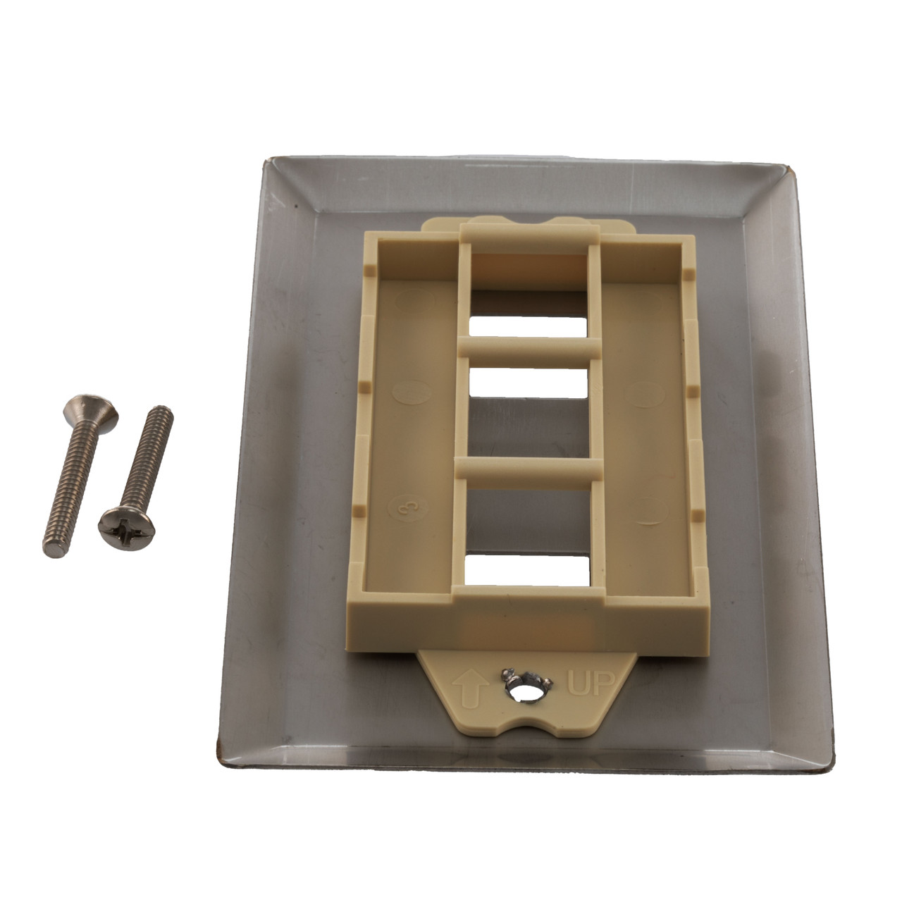 Stainless Steel Wall Plate with 2 Keystone Style Mount Opening