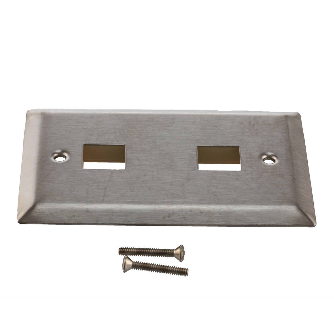 Stainless Steel Wall Plate with 2 Keystone Style Mount Opening
