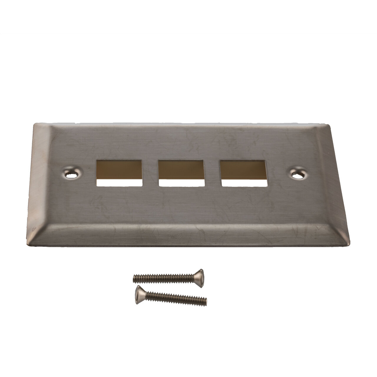 Stainless Steel Wall Plate with  3 Keystone Style Mount Opening