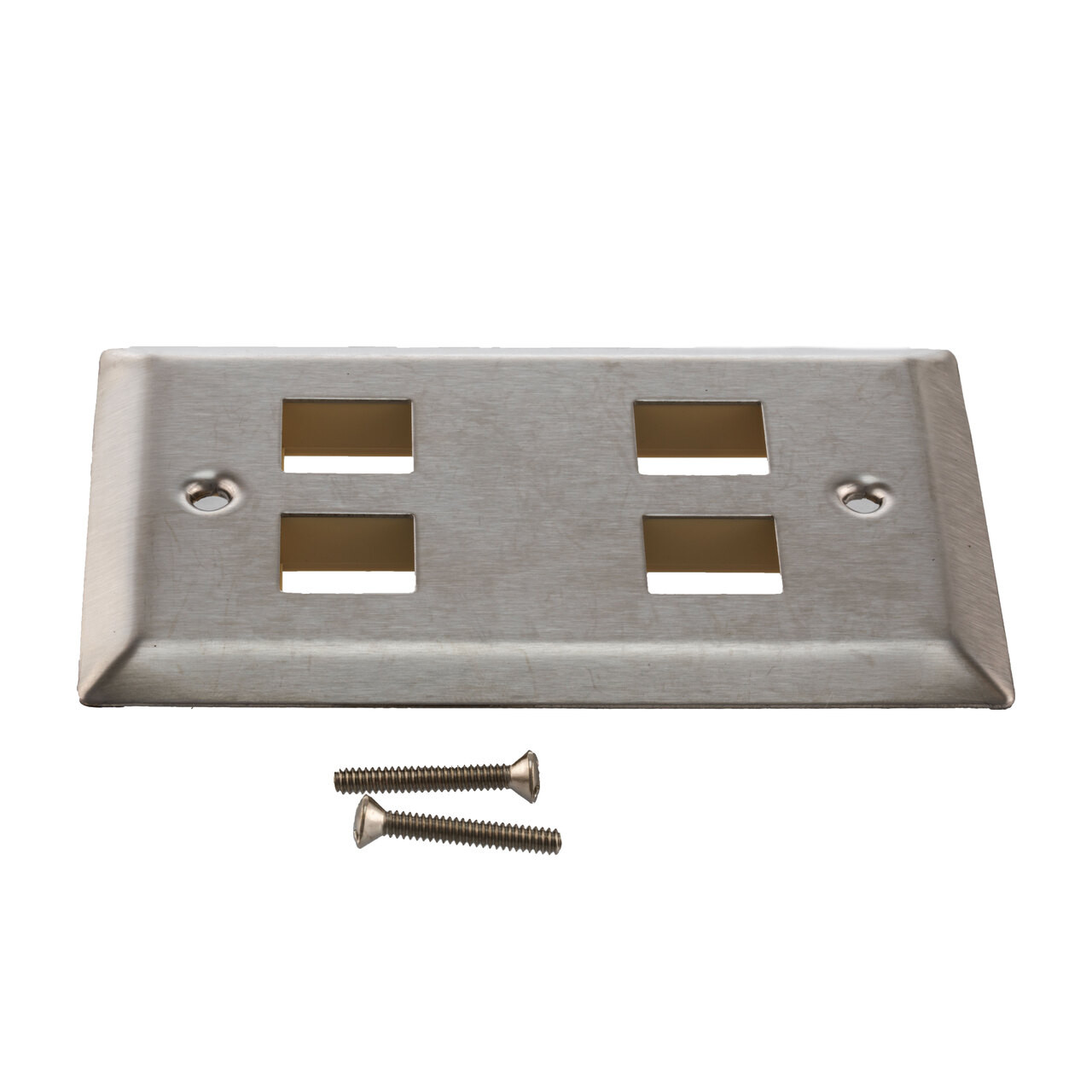 Stainless Steel Wall Plate with 4 Keystone Style Mount Opening