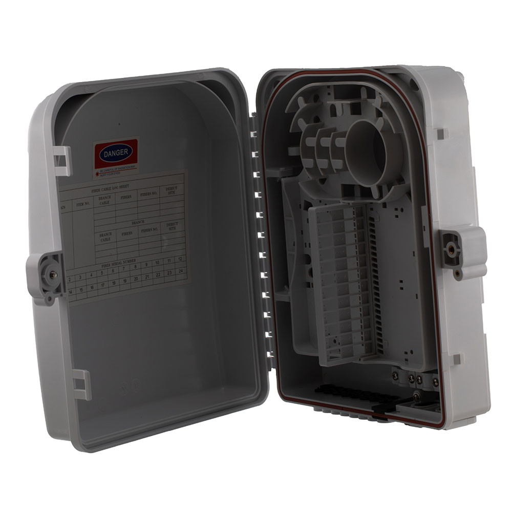 Splitter Indoor/Outdoor Distribution Box 24 Ports without Adapter and Pigtails - Includes Splice Trays and Adapter Panels