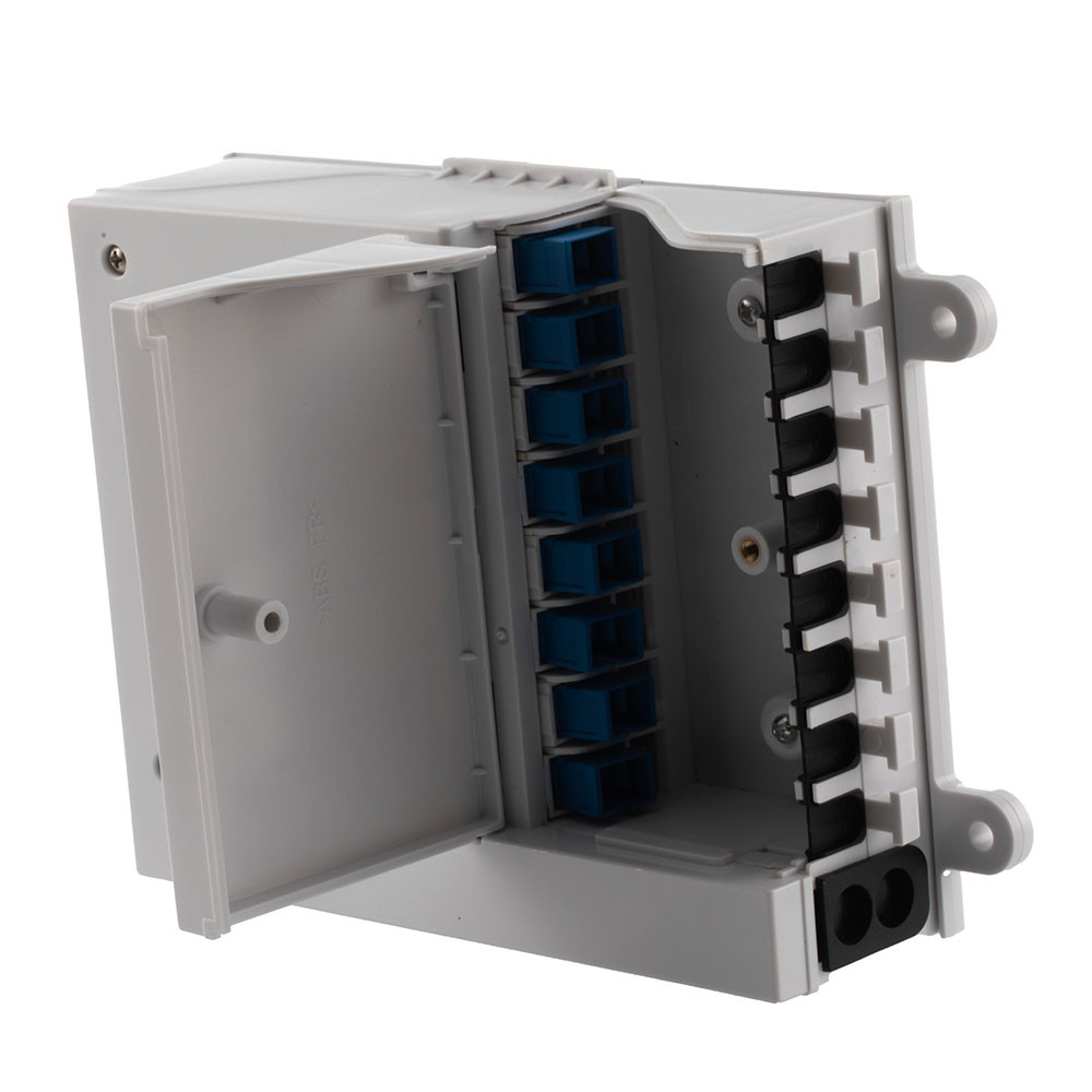 Splitter Indoor Distribution Box 8 Ports with 8 SC/UPC SM Simplex Adapter and 1:8 SC/UPC PLC Splitter
