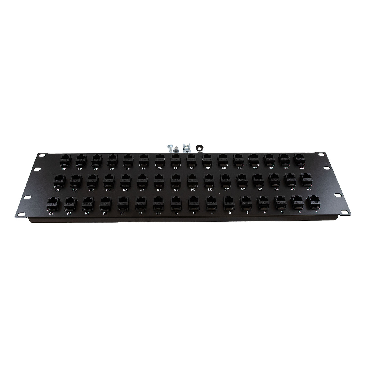 3U (5.25") 19 Inch Panel with 48 Cat6 Couplers