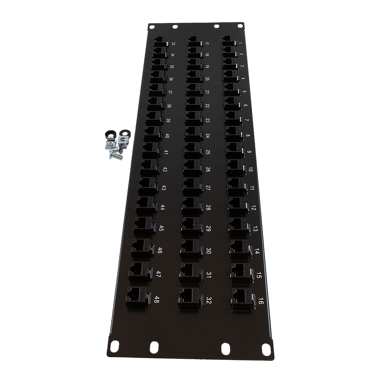 3U (5.25") 19 Inch Panel with 48 Cat5e Couplers