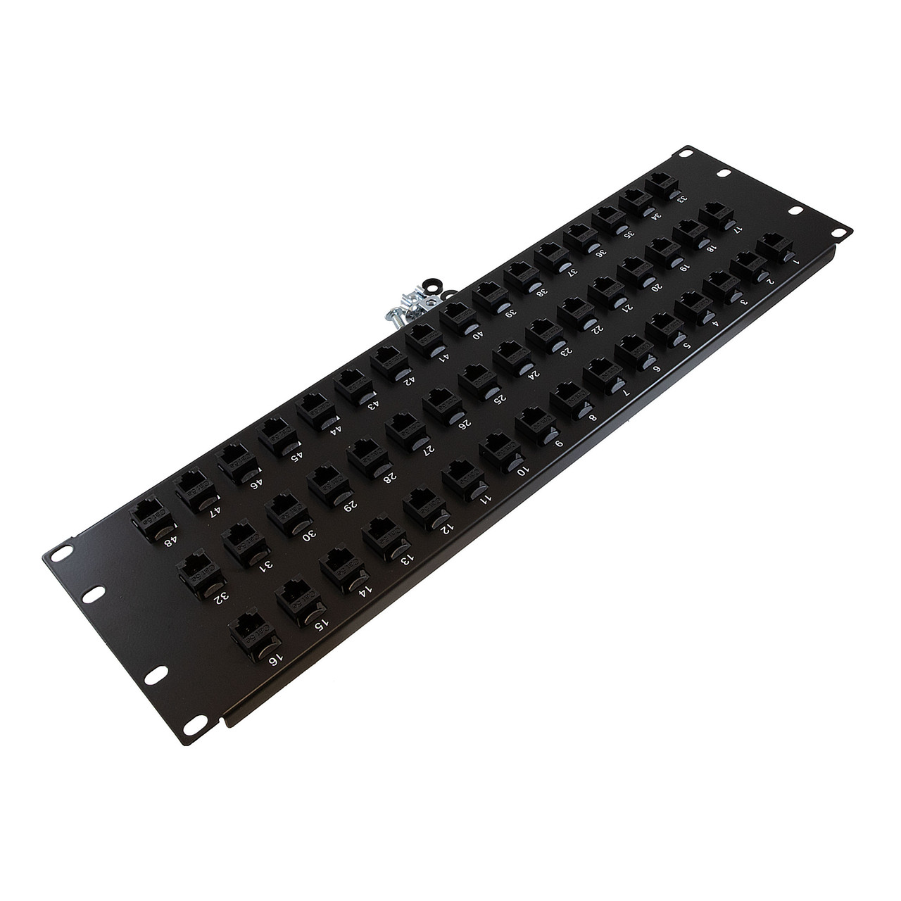 3U (5.25") 19 Inch Panel with 48 Cat5e Couplers