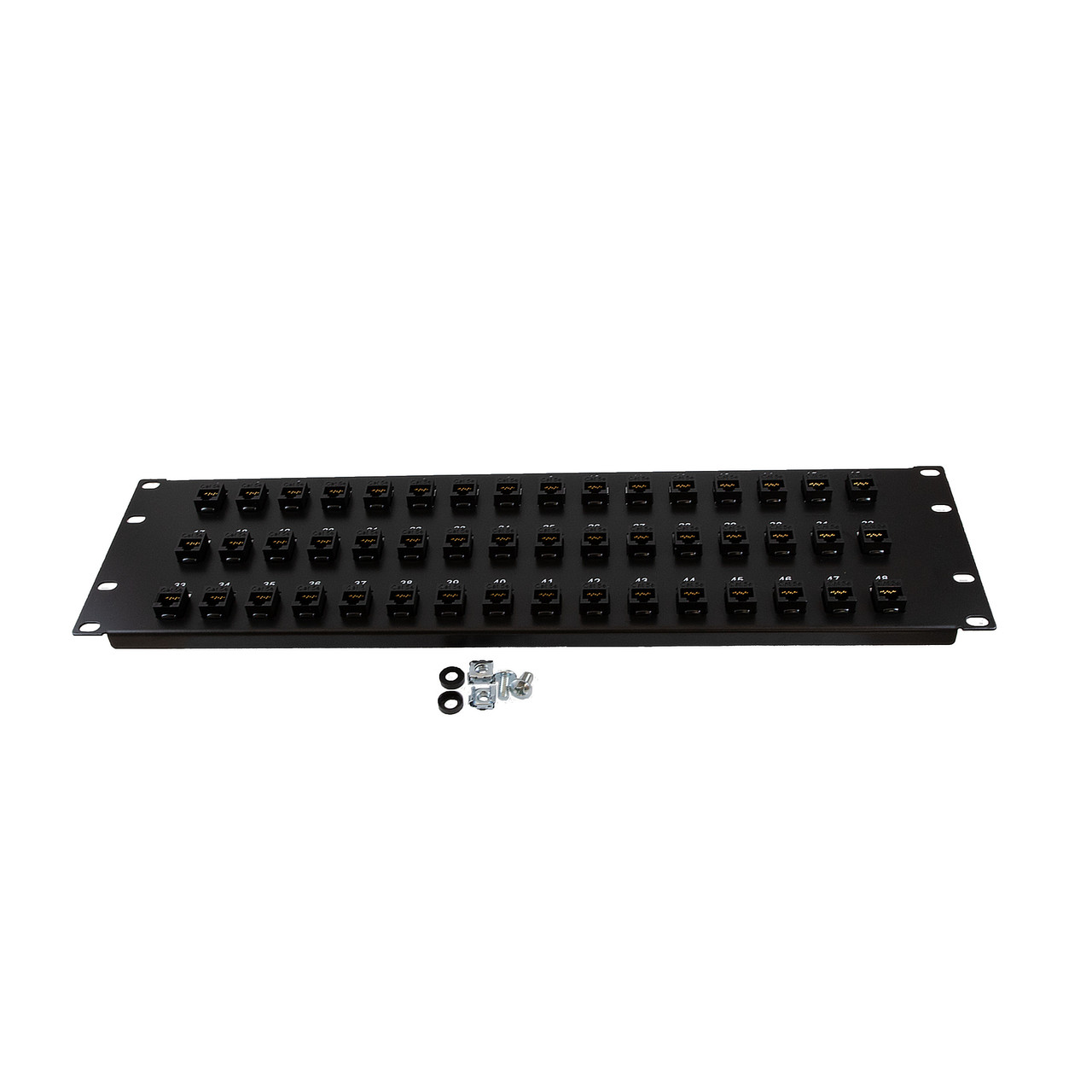 3U (5.25") 19 Inch Panel with 48 Cat5e Couplers