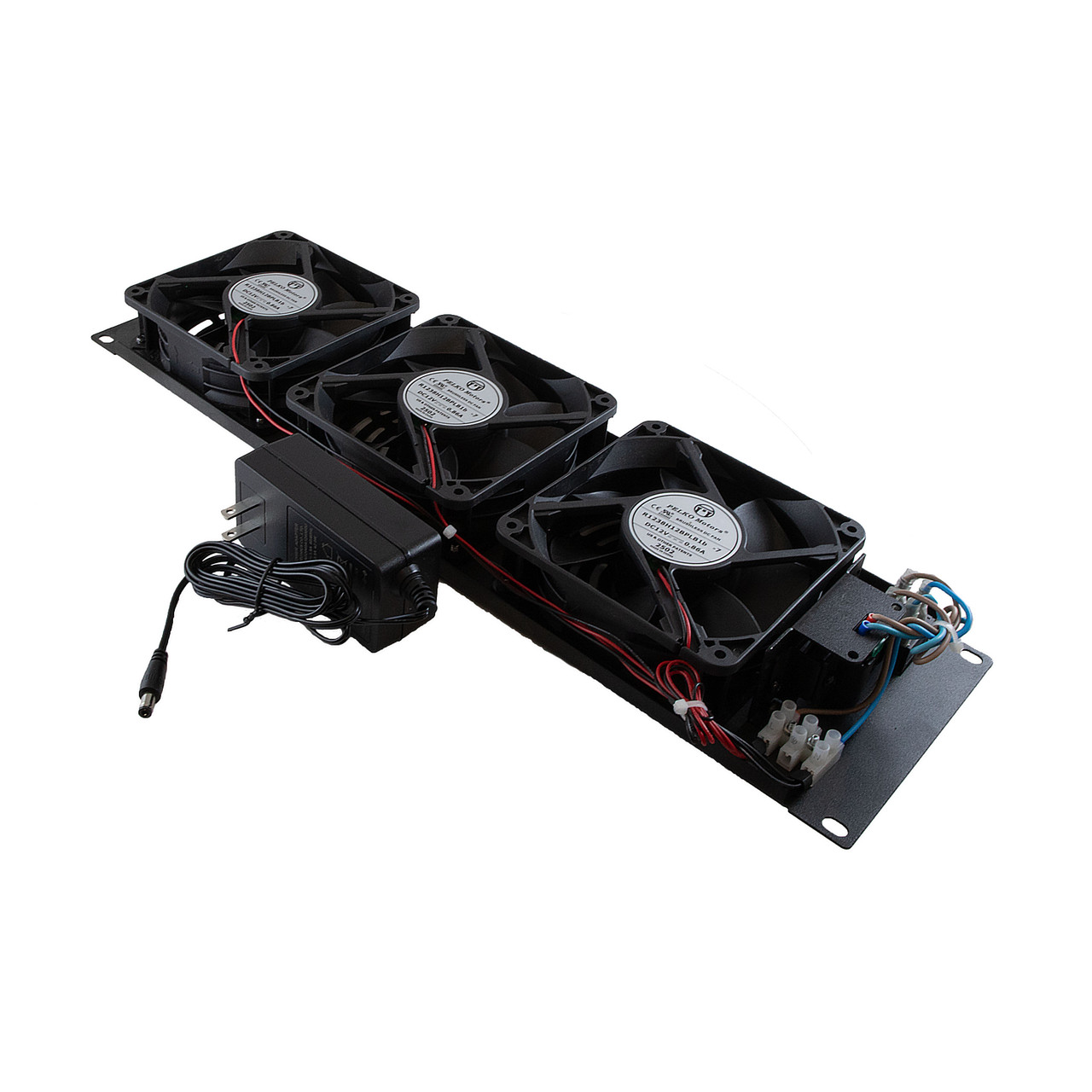 3U 12V DC Three Fan Unit - UL, With power cord US
