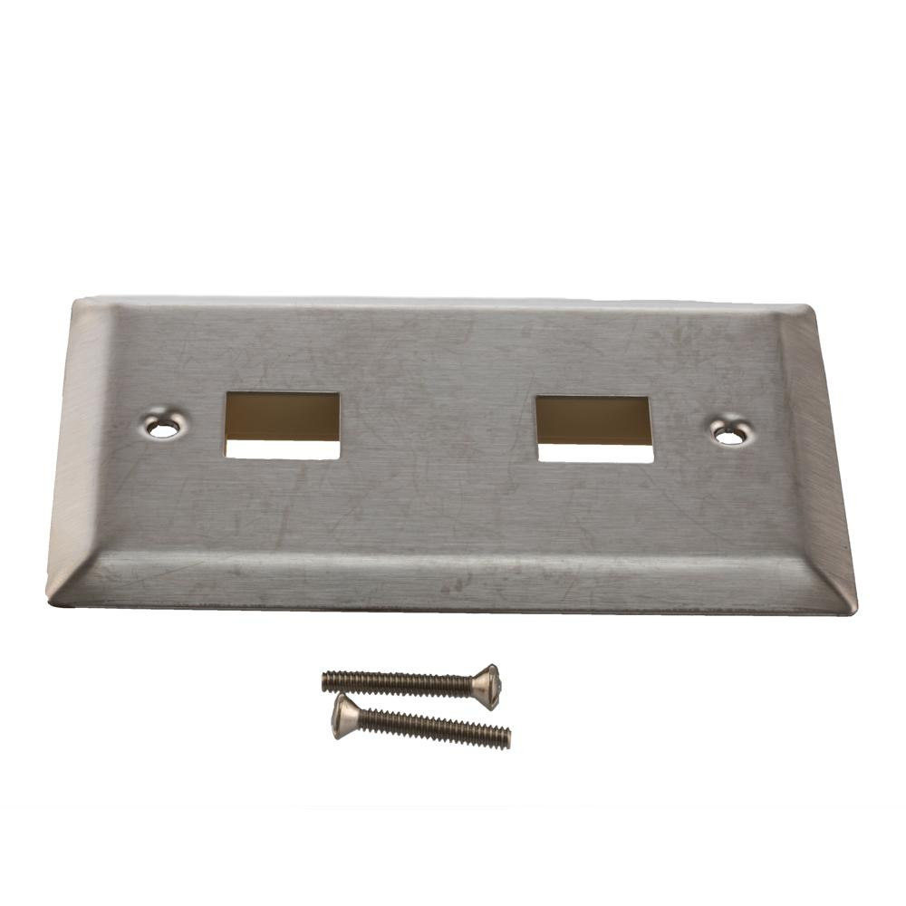 Stainless Wall Plate for 2 Keystone Jack 10Pk