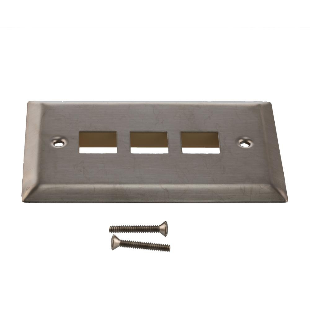 Stainless Wall Plate for 3 Keystone Jack 10Pk