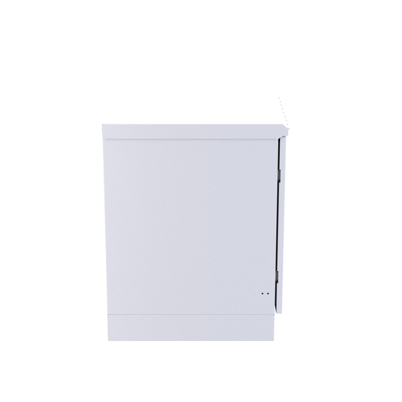 Outdoor, 12U, 600mm deep, Cage Nut, Fans w/ temp control, Floor Standing, White