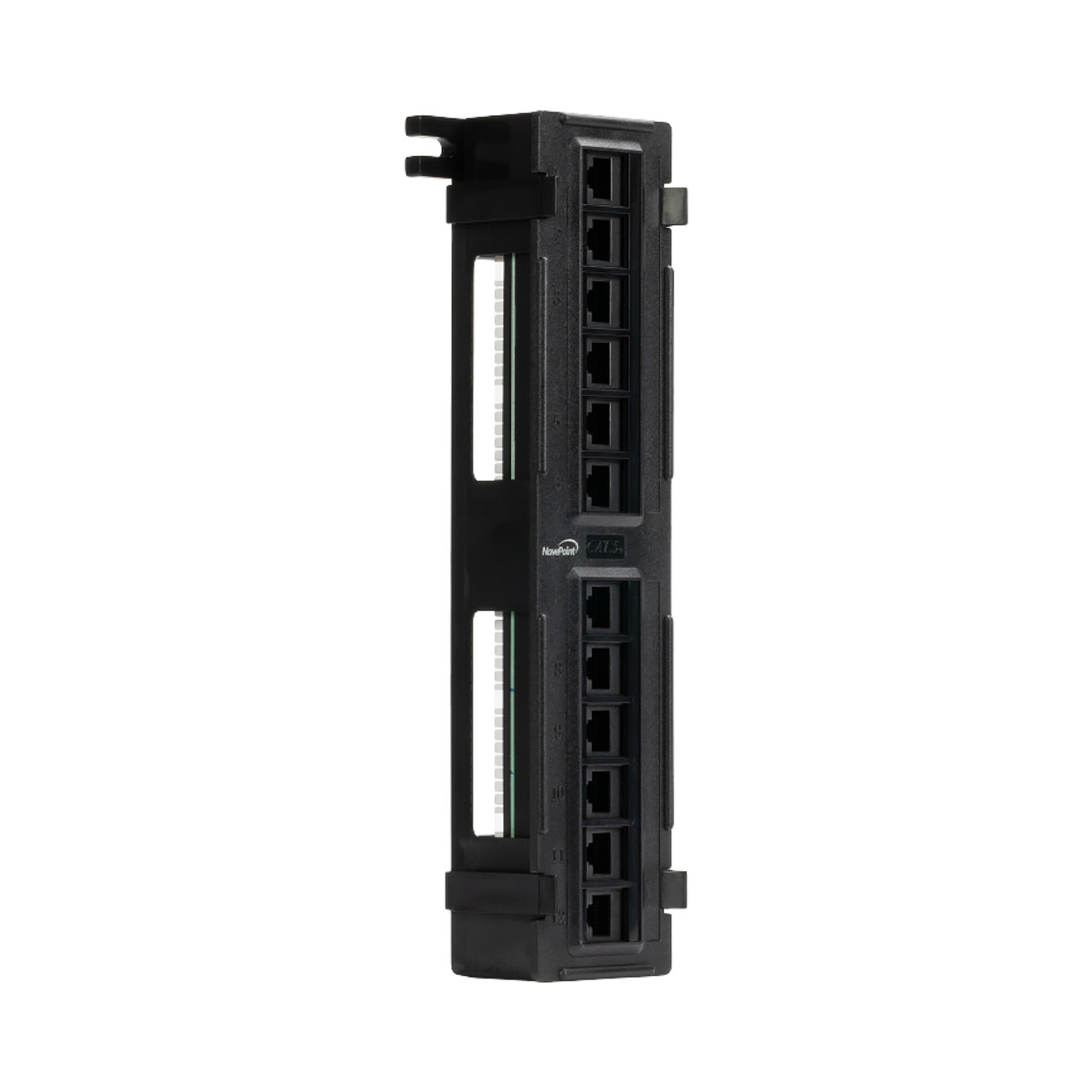 NavePoint 12-Port CAT5e UTP Mini Patch Panel 1U, Black